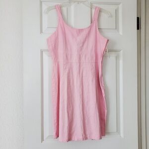 Arizona Pink Linen Cotton Sleeveless Empire Sheath Dress Girls Juniors 16 NEW